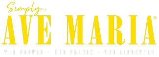 Ave Maria - yellow and white logo